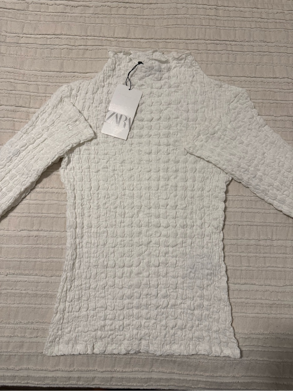Zara White Mockneck Top